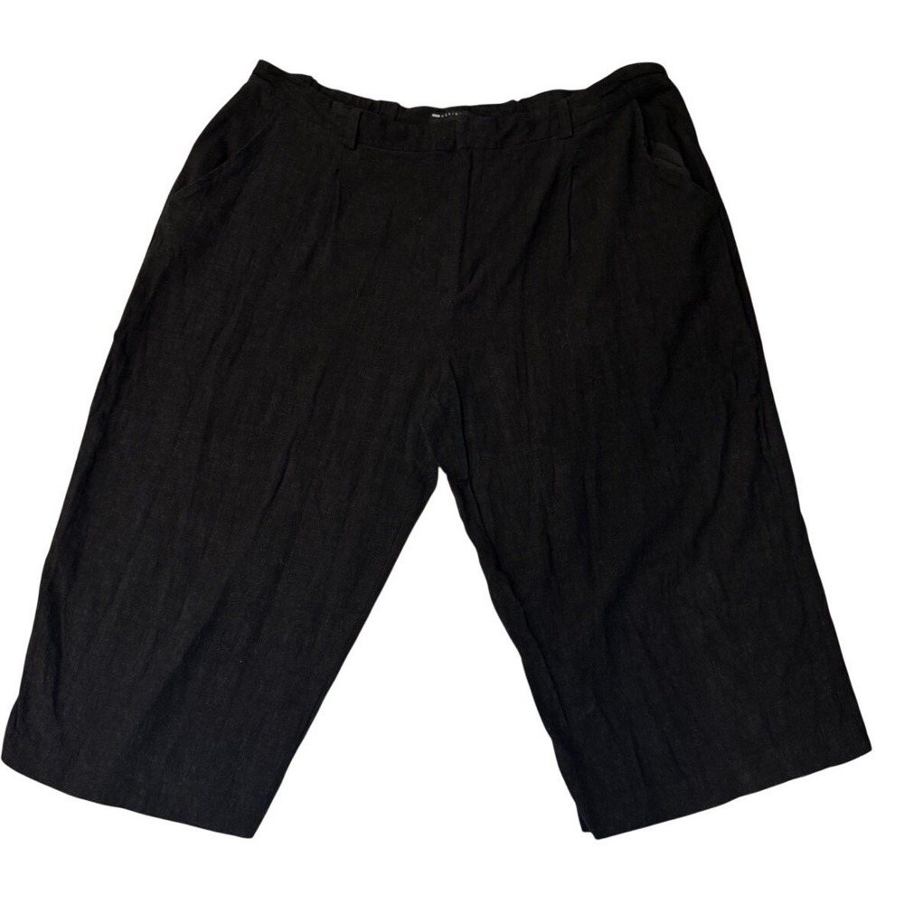 ASOS DESIGN Wide Leg Cropped Pants Culottes Black Size 20 High Waisted Plus Sz